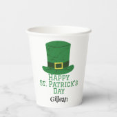 St. Patrick's Day Irish Green Hut Glück Kleeblatt Pappbecher (Rückseite)