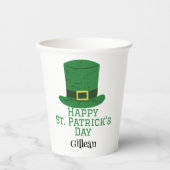 St. Patrick's Day Irish Green Hut Glück Kleeblatt Pappbecher (Vorderseite)
