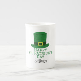 St. Patrick's Day Irish Green Hut Glück Kleeblatt Porzellantasse