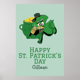 St. Patrick's Day Irish Green Hut Glück Kleeblatt Poster