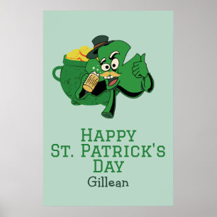 St. Patrick's Day Irish Green Hut Glück Kleeblatt Poster