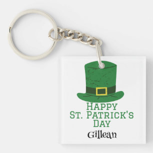 St. Patrick's Day Irish Green Hut Glück Kleeblatt Schlüsselanhänger
