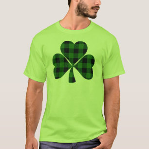 St. Patrick's Day, Irish Green kariert Kleeblatt T T-Shirt