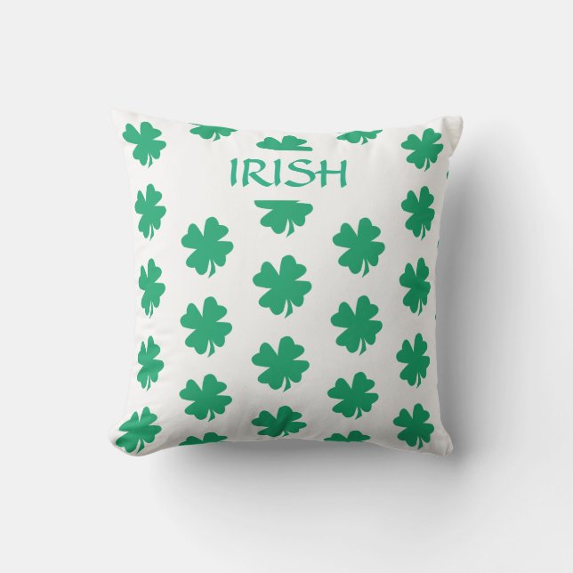 St Patrick's Day Irish Green Kleeblatt Leaf Muster Kissen (Vorderseite)