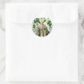 St. Patricks Day Irish Green Kleeblatts Religious Runder Aufkleber (Tasche)