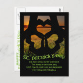 St. Patricks Day Irish Hand Heart Kleeblatt postcd Postkarte (Vorne/Hinten)
