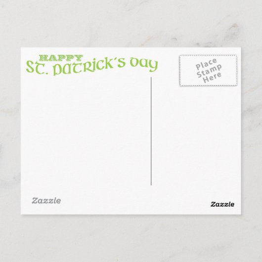 St. Patricks Day Irish Hand Heart Kleeblatt postcd Postkarte (Rückseite)
