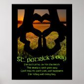 St Patricks Day Irish Hand Heft Kleeblatt S Poster (Vorne)
