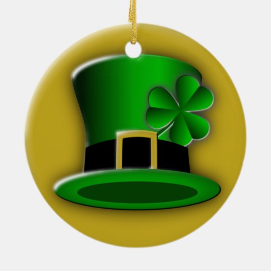 St Patrick's Day Irish Hat Standard Round Ornament (Hinten)