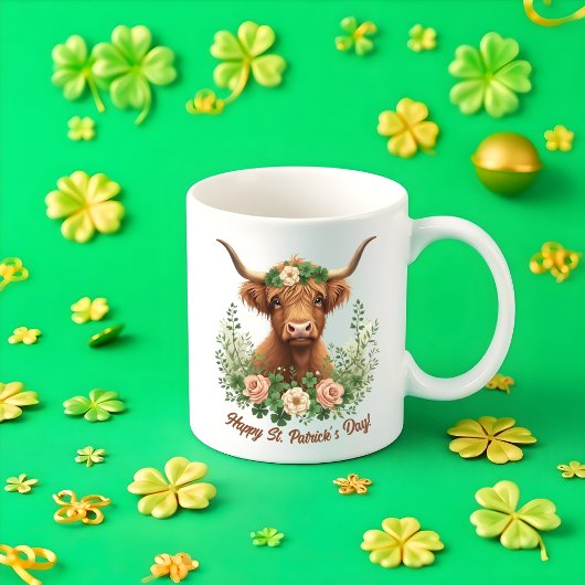 St Patricks Day Irish Highland Kuh Green Clove Kaffeetasse