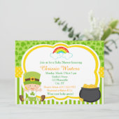 St Patrick's Day Irish Holiday Baby Shower Einladung (Stehend Vorderseite)