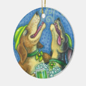 St. Patrick's Day Irish Hunds DOG ORNAMENT Round (Links)