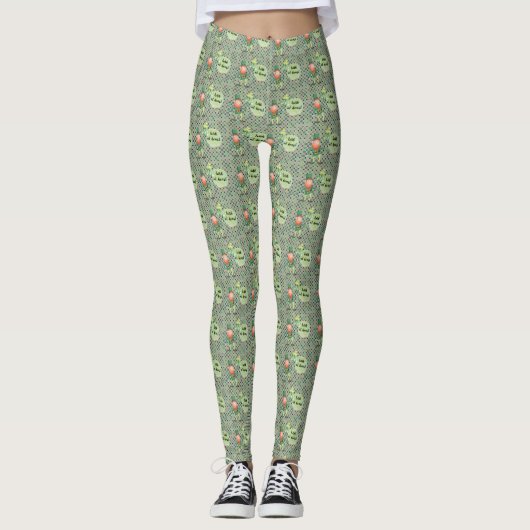 St. Patrick's Day Irish in Heart Print Leggings (Vorderseite)