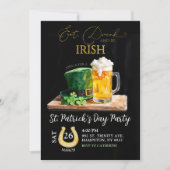 St Patricks Day Irish Kleeblatt Beer Holiday Party Einladung (Vorderseite)