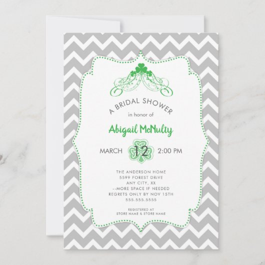 St Patrick's Day IRISH Kleeblatt Brautparty Einladung (Vorderseite)