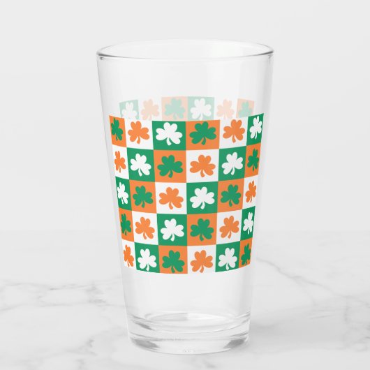 St. Patrick's Day Irish Kleeblatt Clover Beer Glas (Rückseite)