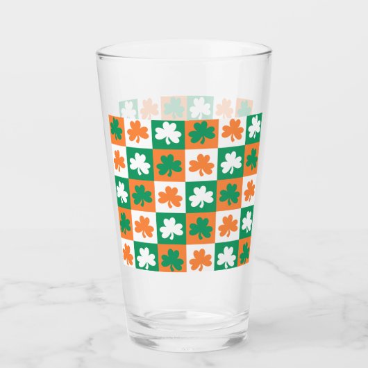 St. Patrick's Day Irish Kleeblatt Clover Beer Glas (Vorderseite)