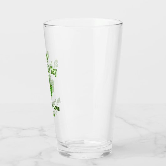 St Patricks Day Irish Kleeblatt Clover Liebe Pint Glas (Links)