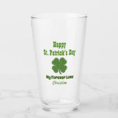 St Patricks Day Irish Kleeblatt Clover Liebe Pint Glas (Vorderseite)