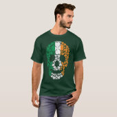 St. Patrick's Day Irish Kleeblatt Clover Skull T-Shirt (Vorne ganz)