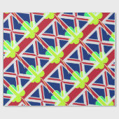 St. Patrick's Day Irish Kleeblatt Clover UK Flag Geschenkpapier (Flach)