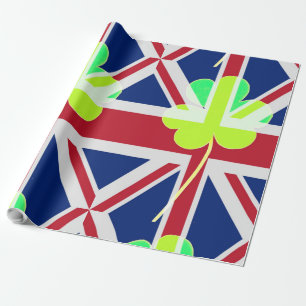 St. Patrick's Day Irish Kleeblatt Clover UK Flag Geschenkpapier