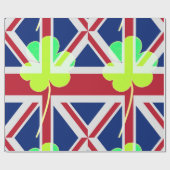 St. Patrick's Day Irish Kleeblatt Clover UK Flag Geschenkpapier (Flach)