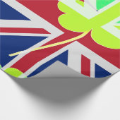 St. Patrick's Day Irish Kleeblatt Clover UK Flag Geschenkpapier (Ecke)