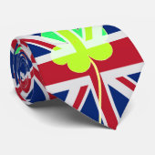 St. Patrick's Day Irish Kleeblatt Clover UK Flag Krawatte (Gerollt)