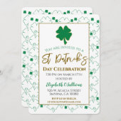 St Patricks Day Irish Kleeblatt Einladung (Vorne/Hinten)
