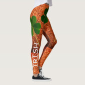 St Patrick's Day Irish Kleeblatt Gold Glitzer Gree Leggings (Rechts)