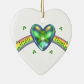 St. Patricks Day Irish Kleeblatt Herz Keramikornament (Rechts)