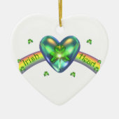 St. Patricks Day Irish Kleeblatt Herz Keramikornament (Vorne)
