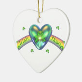 St. Patricks Day Irish Kleeblatt Herz Keramikornament (Links)
