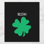 St Patrick's Day Irish Kleeblatt Leaf Green 2023 Weinetikett (Einzelnes Label)