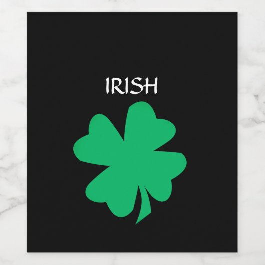 St Patrick's Day Irish Kleeblatt Leaf Green 2023 Weinetikett (Einzelnes Label)
