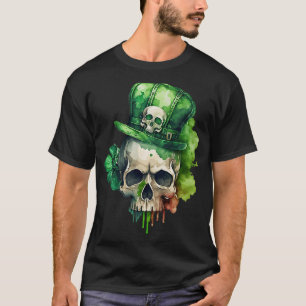 St Patricks Day Irish Kleeblatt Leprechaun Skull C T-Shirt