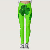 St Patrick's Day Irish Kleeblatt Neon Green Girly Leggings (Vorderseite)