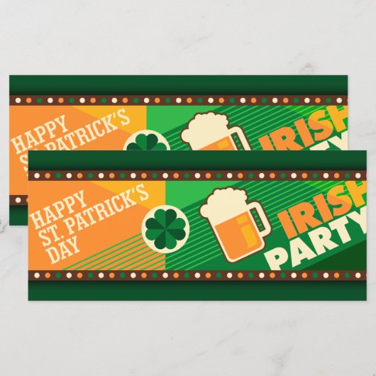 St Patrick's Day Irish Kleeblatt Party (Vorne/Hinten)