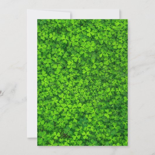 St Patricks Day Irish Kleeblatt Party Einladung (Rückseite)