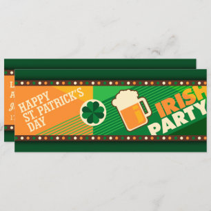 St Patrick's Day Irish Kleeblatt Party Einladung