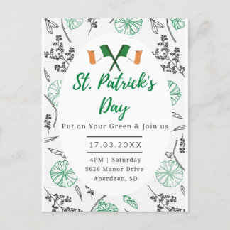St. Patricks Day Irish Kleeblatt Party Einladung. Postkarte