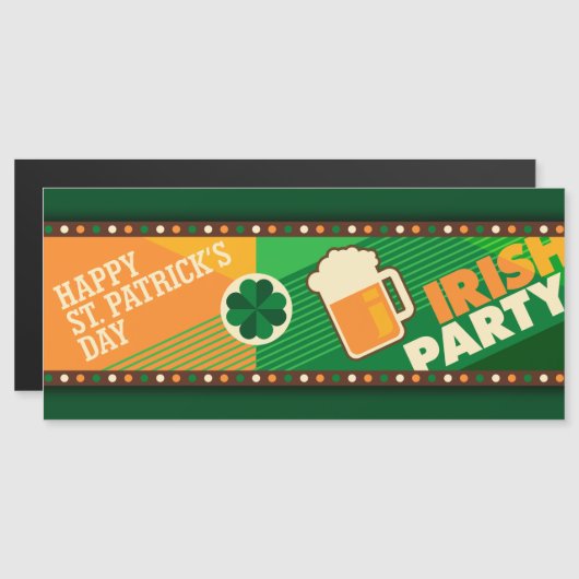 St Patrick's Day Irish Kleeblatt Party Magneteinladung (Vorne/Hinten)