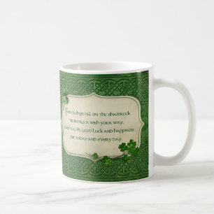 St. Patrick's Day Irish Kleeblatt Segen Kaffeetasse
