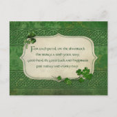 St. Patrick's Day Irish Kleeblatt Segen Postkarte (Vorderseite)