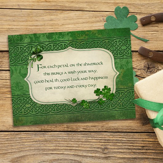 St. Patrick's Day Irish Kleeblatt Segen Postkarte