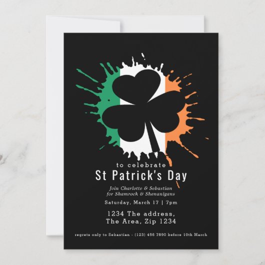 St Patricks Day Irish Kleeblatts und Shenanigans Einladung (Vorderseite)