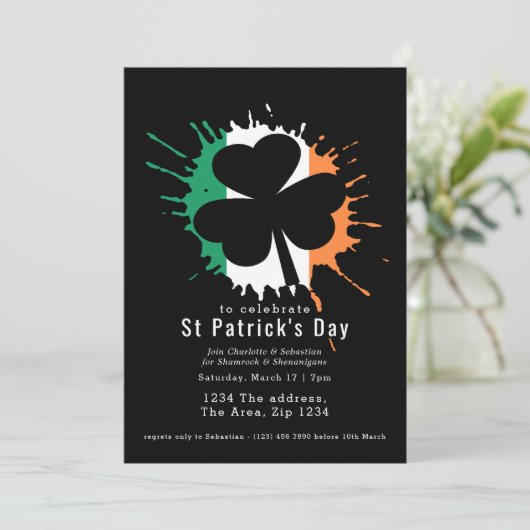 St Patricks Day Irish Kleeblatts und Shenanigans Einladung (Stehend Vorderseite)