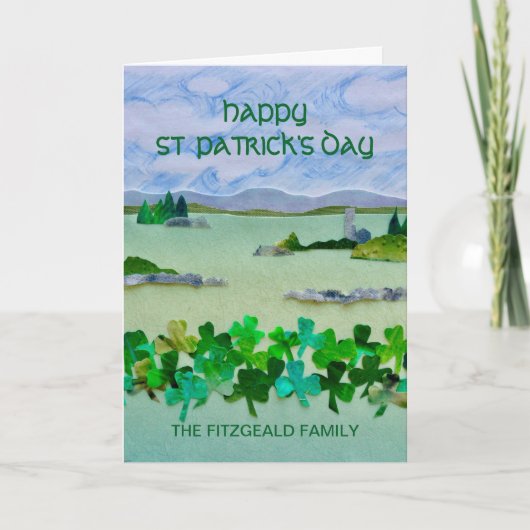 St Patrick's Day Irish Landscape Personalisiert Karte (Vorderseite)