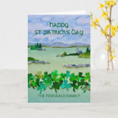 St Patrick's Day Irish Landscape Personalisiert Karte (Gelbe Blume)